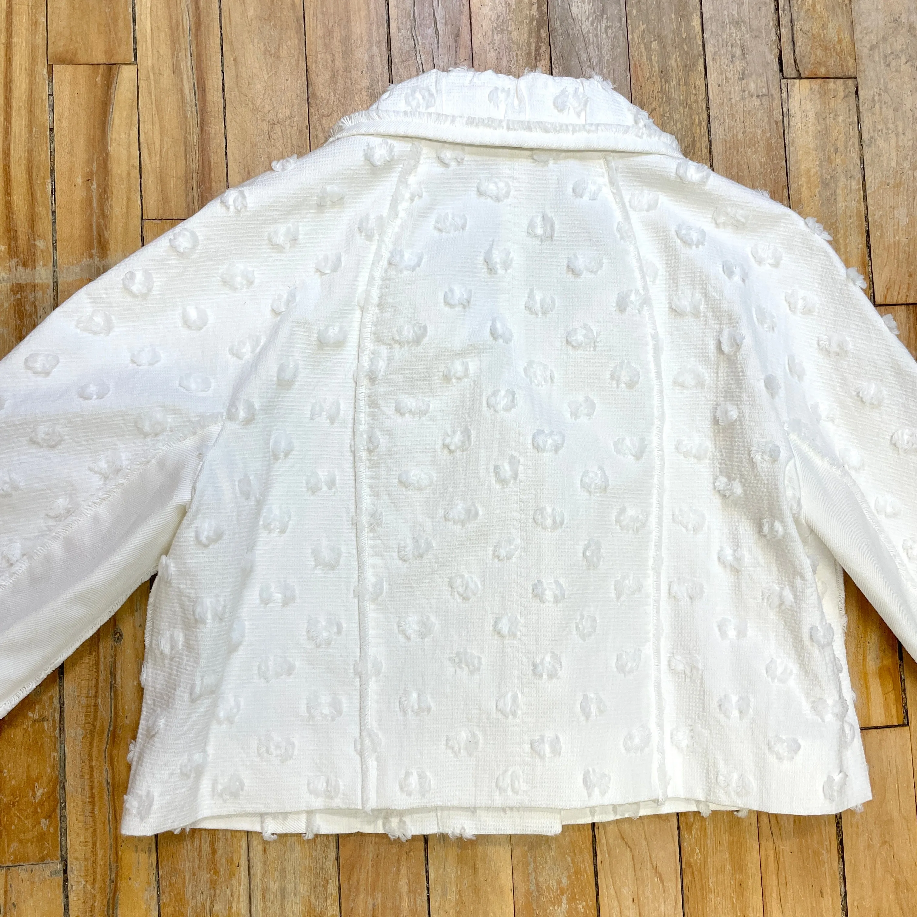 Louis Vuitton Vintage Designer Cropped Blazer with Raffia Snaps Made in France Size M