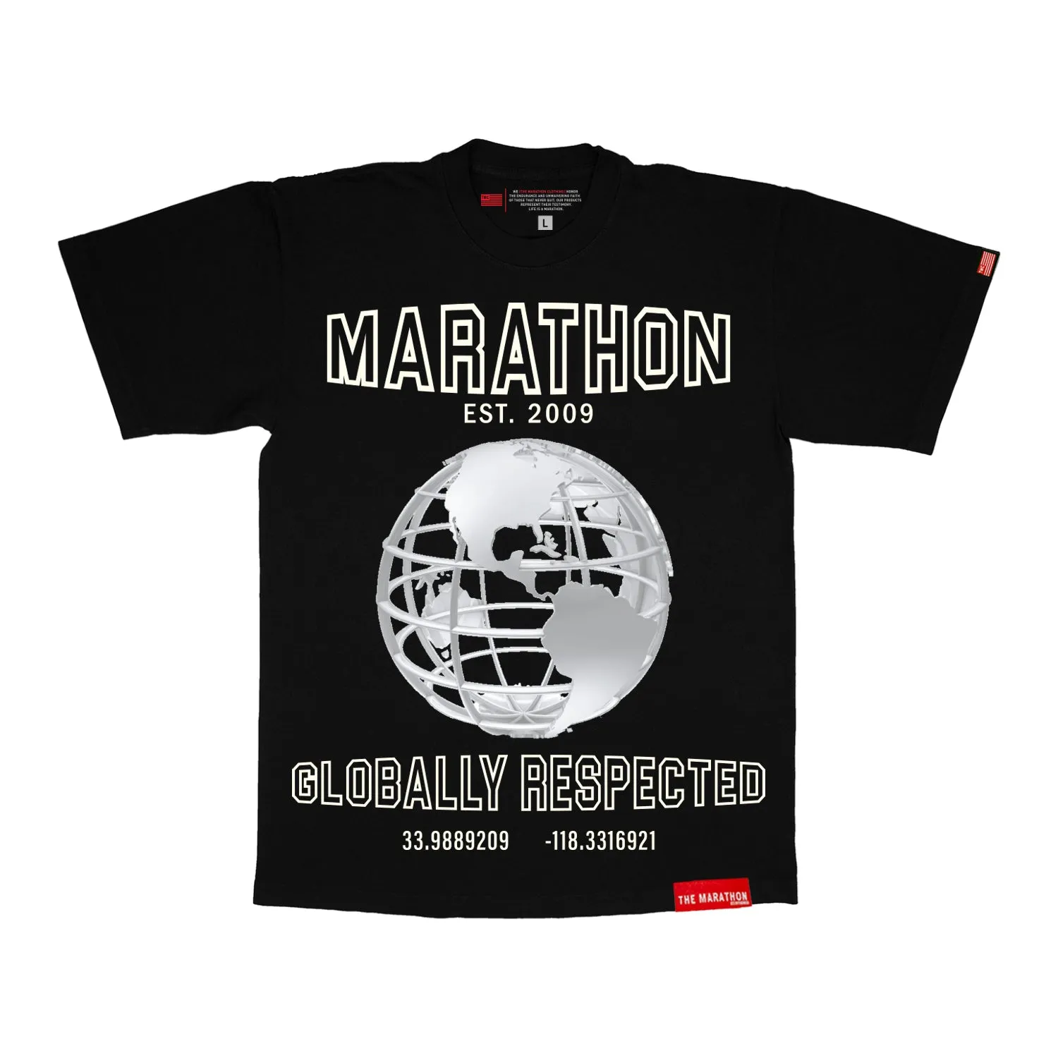 Marathon Globally Respected T-Shirt - Black/Cream