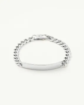 Mens Engravable ID Chain Bracelet | Sterling Silver