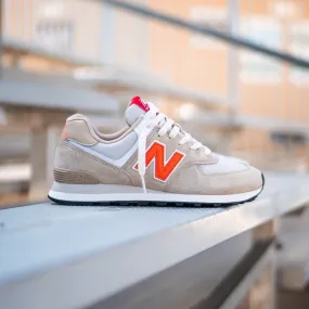 Mens New Balance 574 (Beige/Mandarin) - U574HBO