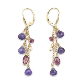 Mesmerizing Amethyst and Natural Pearl Pendant Earrings