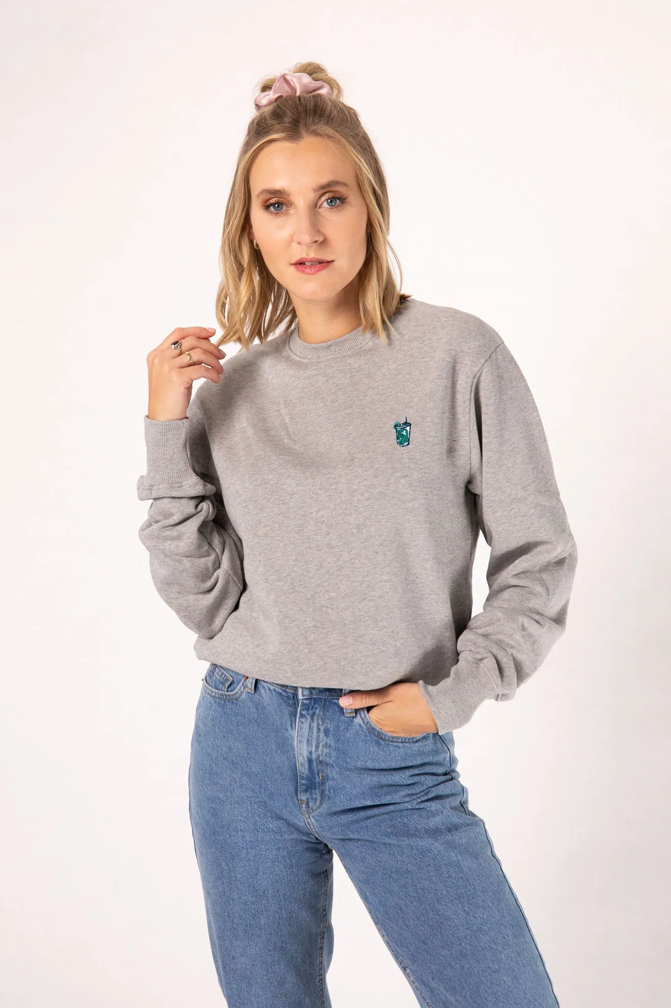 Mojito | Bestickter Bio-Baumwoll Frauen Pullover