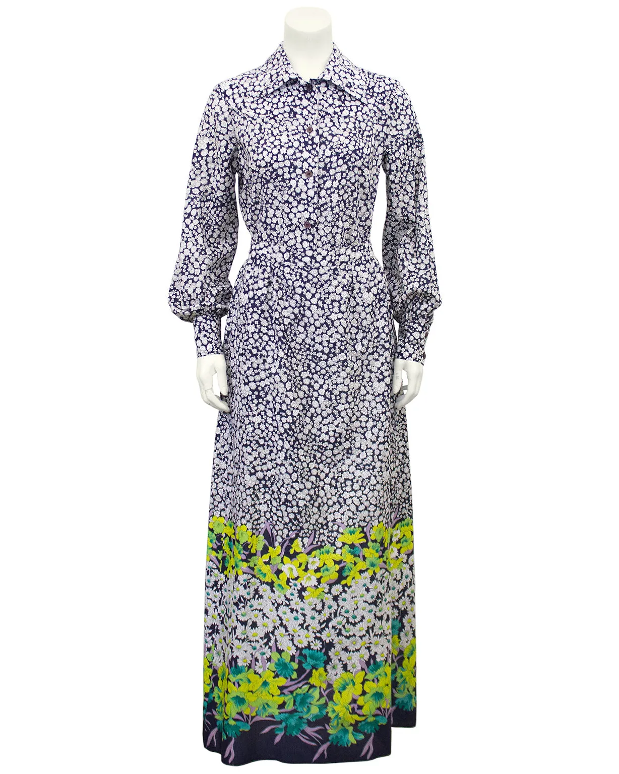 Navy and White Chintz Floral Ensemble