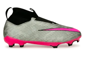 Nike Kids Zoom Mercurial Superfly 9 Pro FG Silver/Pink