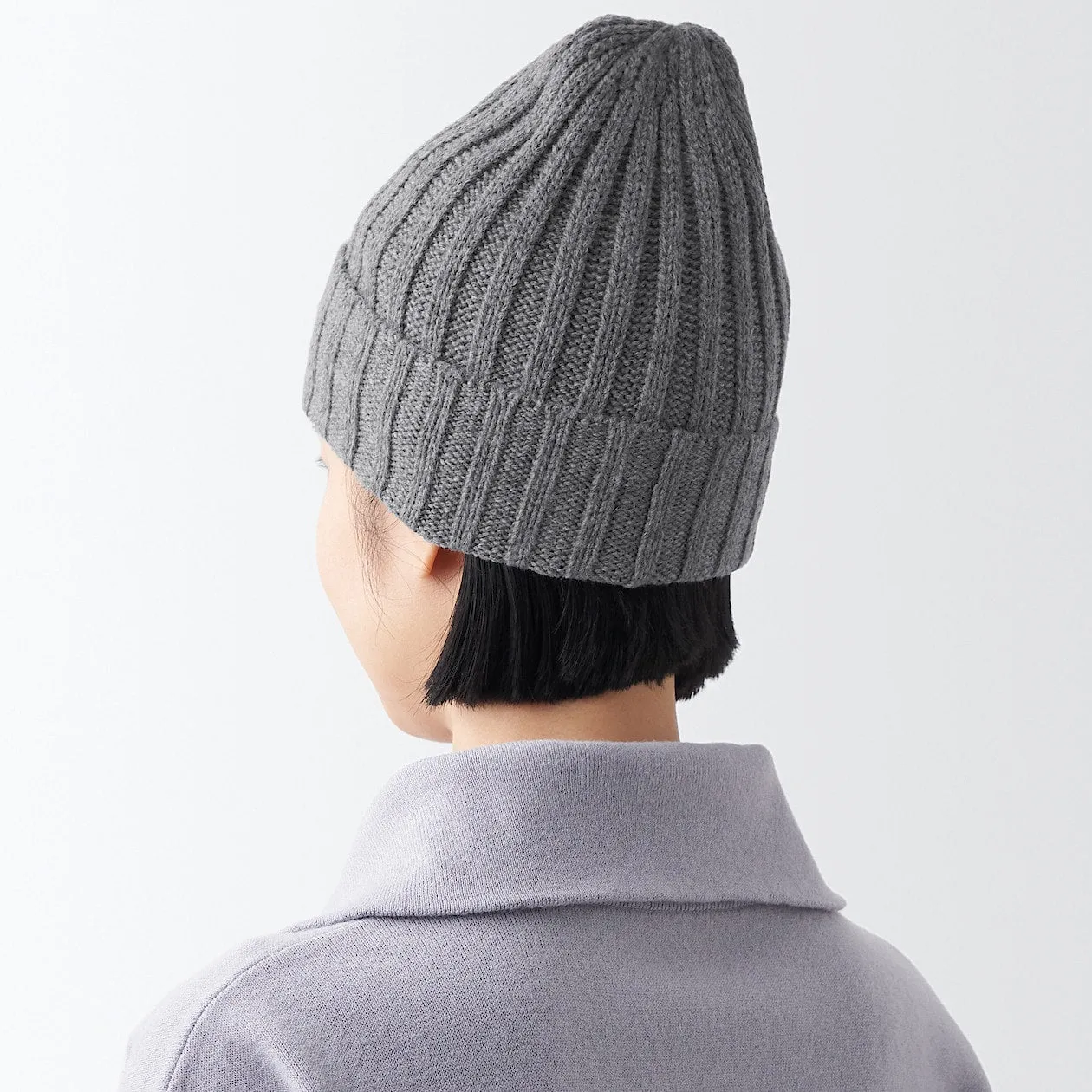 Non-Itchy Wool Ribbed Beanie