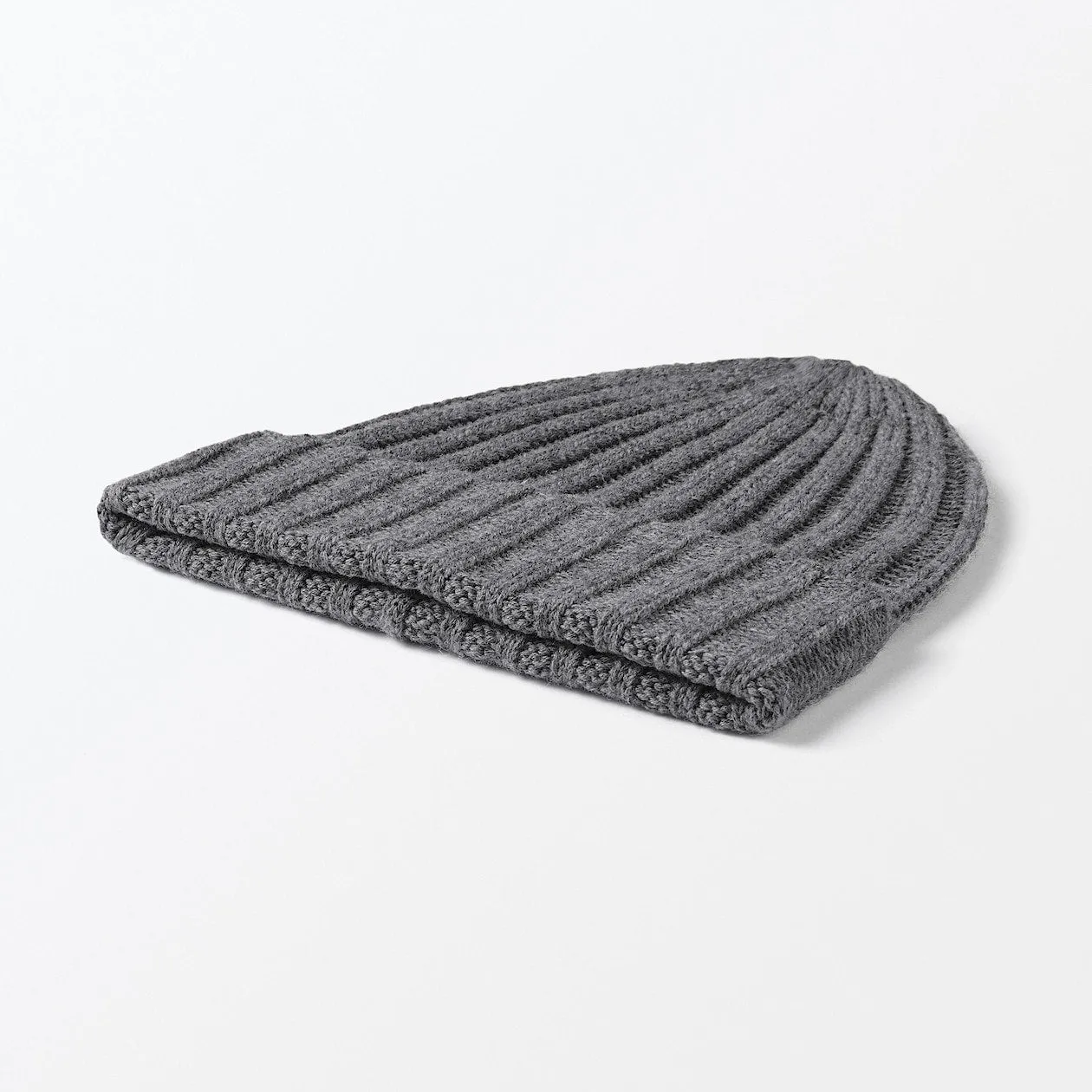 Non-Itchy Wool Ribbed Beanie