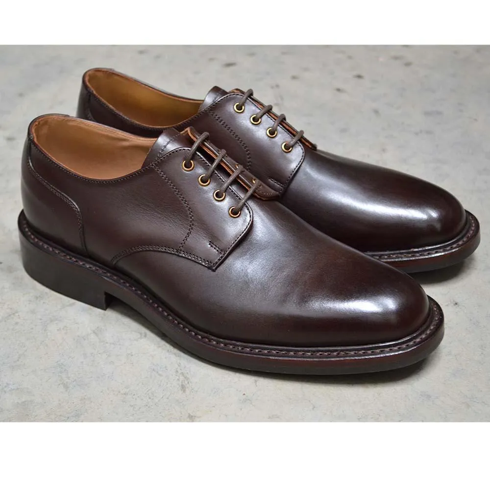 NPS BLAIR Plain Derby Shoes - Walnut Calf with itshide Sole