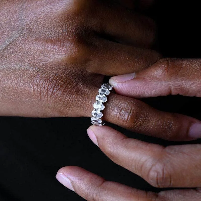 Oval Diamond Ring in White Gold