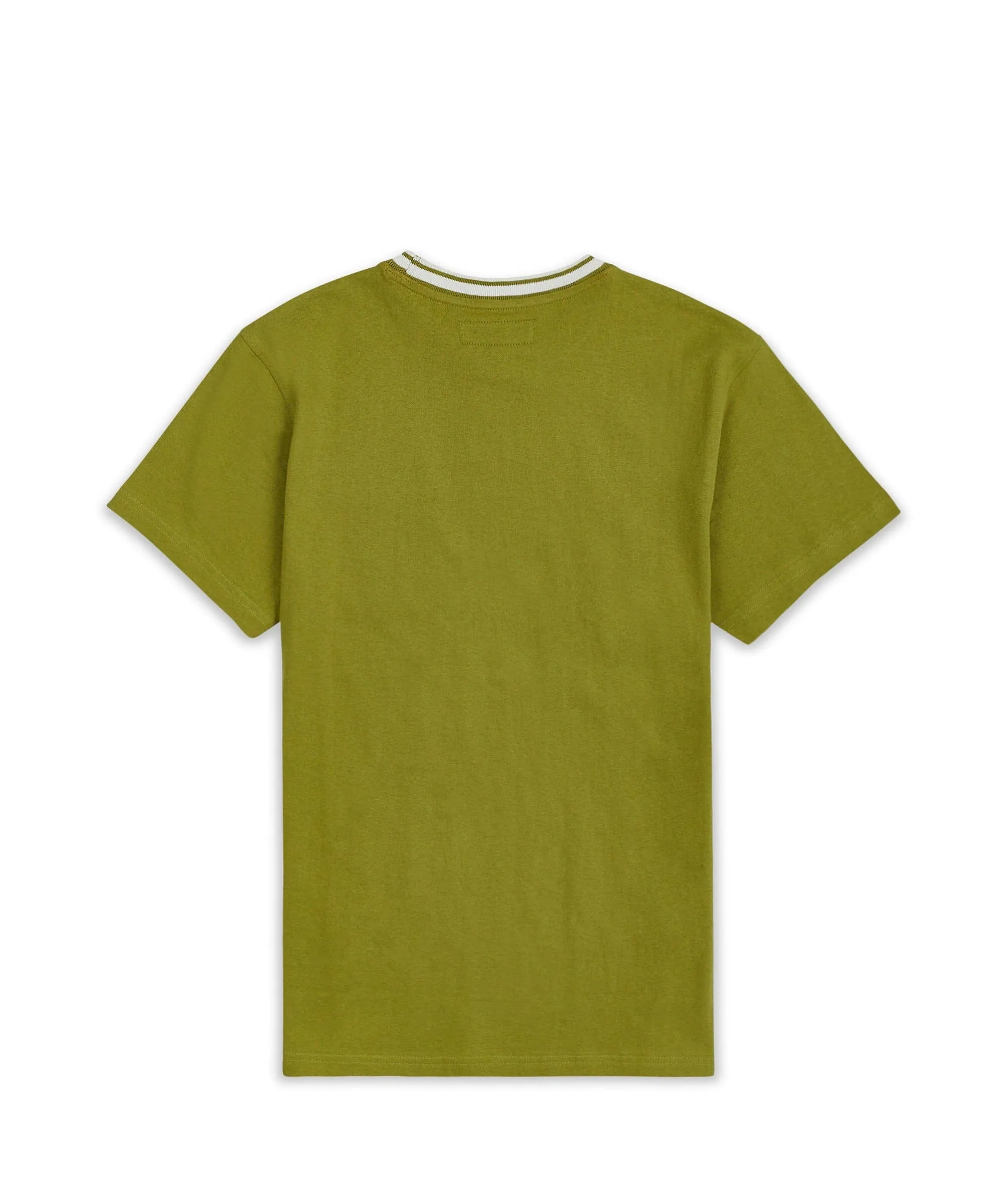 Pocket Stripe Contrast Short Sleeve Tee - Olive Green