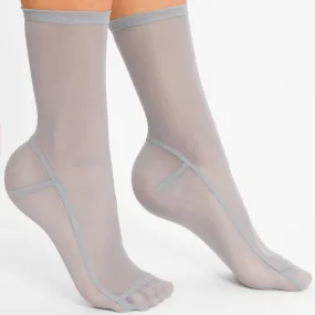 Powder Blue Solid Mesh Socks by Darner