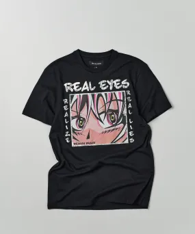 Real Eyes Hologram Print Short Sleeve Tee - Black