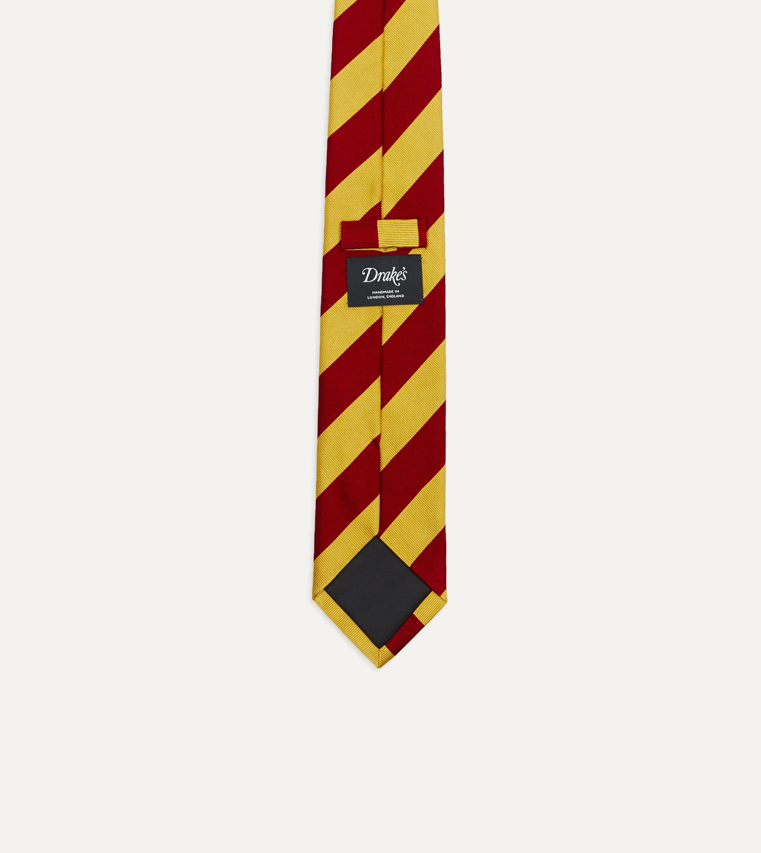 Red and Yellow Broad Stripe Silk Tipped Tie