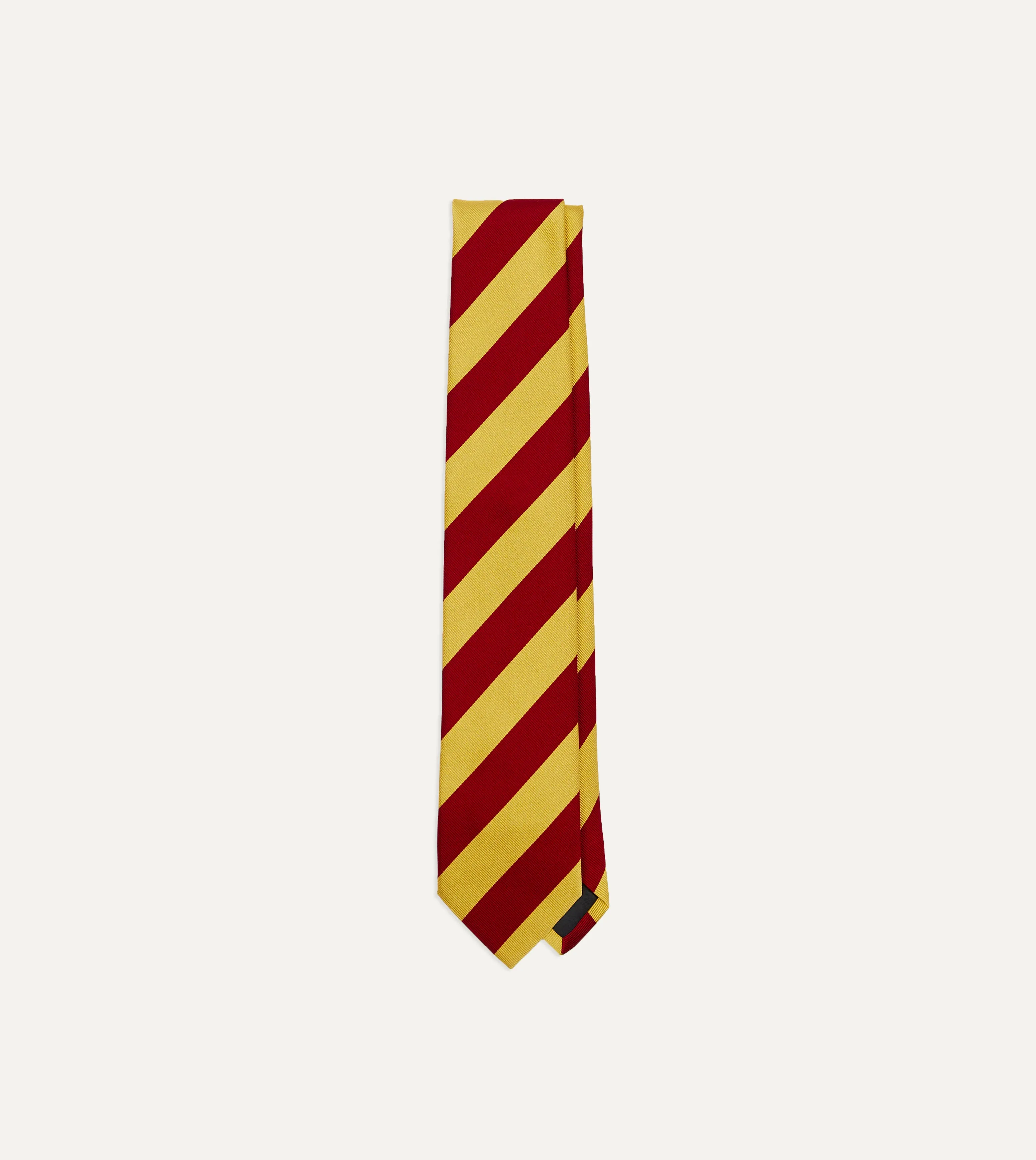 Red and Yellow Broad Stripe Silk Tipped Tie