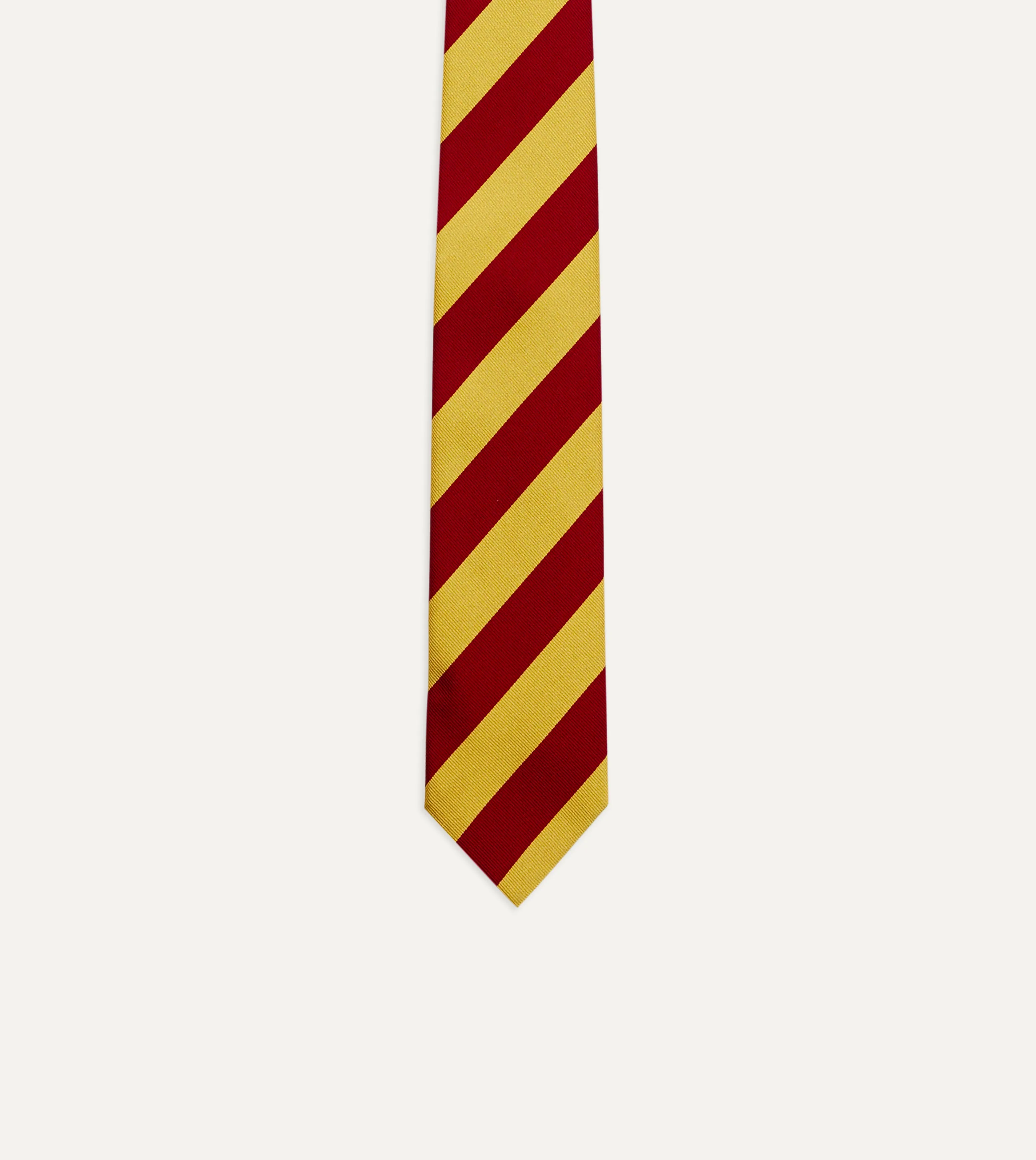 Red and Yellow Broad Stripe Silk Tipped Tie