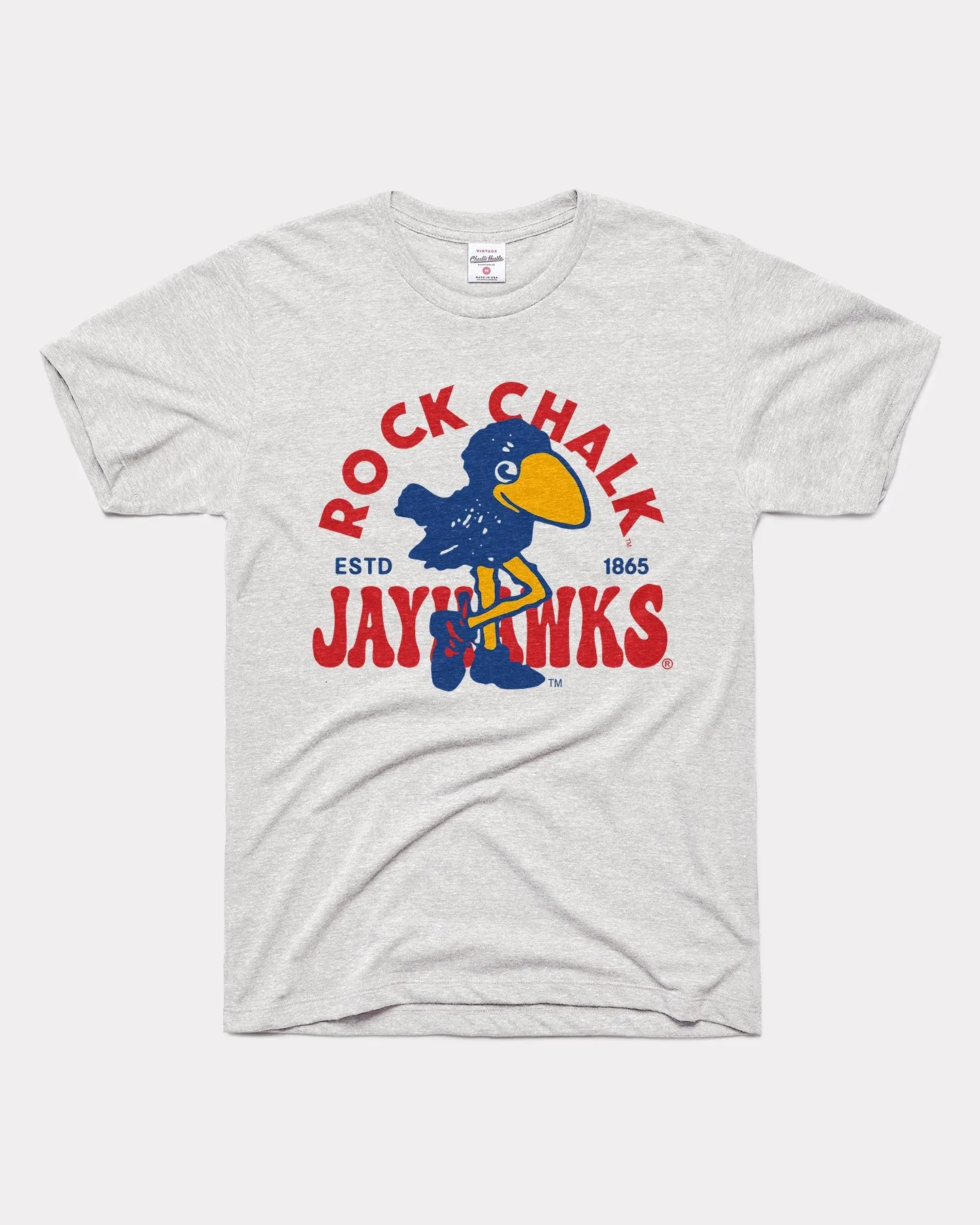 Rock Chalk Jayhawk Estd 1865 Ash Grey T-Shirt