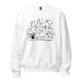 Schroeder And Snoopy Music Adult Sweatshirt