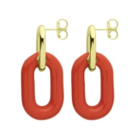 Sheila Fajl Small Shakedown Statement Earrings in Polished Gold and Orange