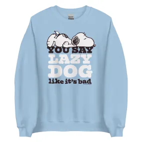 Snoopy Lazy Dog Adult Sweatshirt