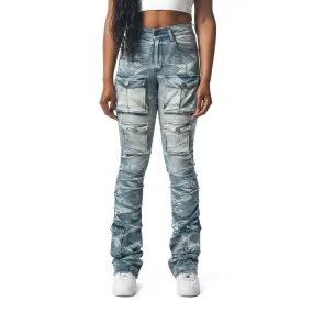 Stacked Utility High Rise Jeans - Clyde Blue