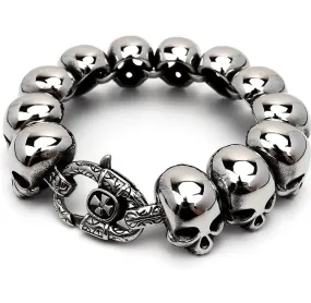 Stainless Steel 23mm Skull Head Bracelet