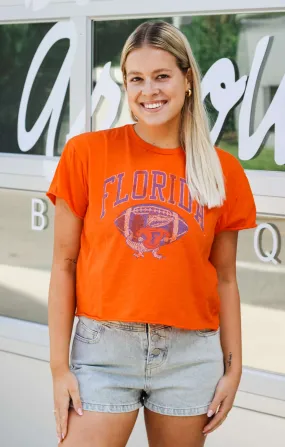 The Erin Florida Football Vintage Cropped Tee (Orange)