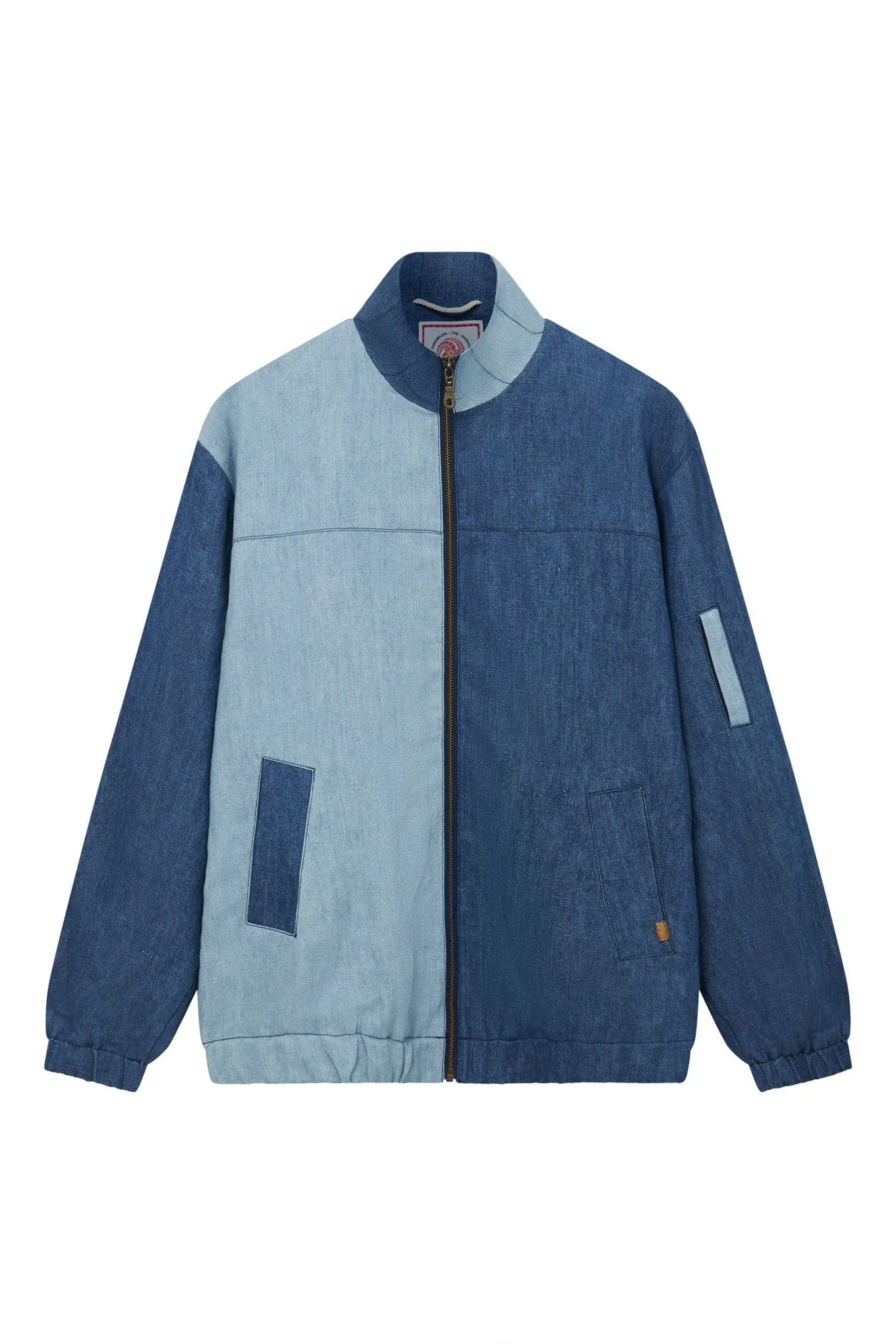 Tobias Men's Patchwork Linen Jacket | Blue