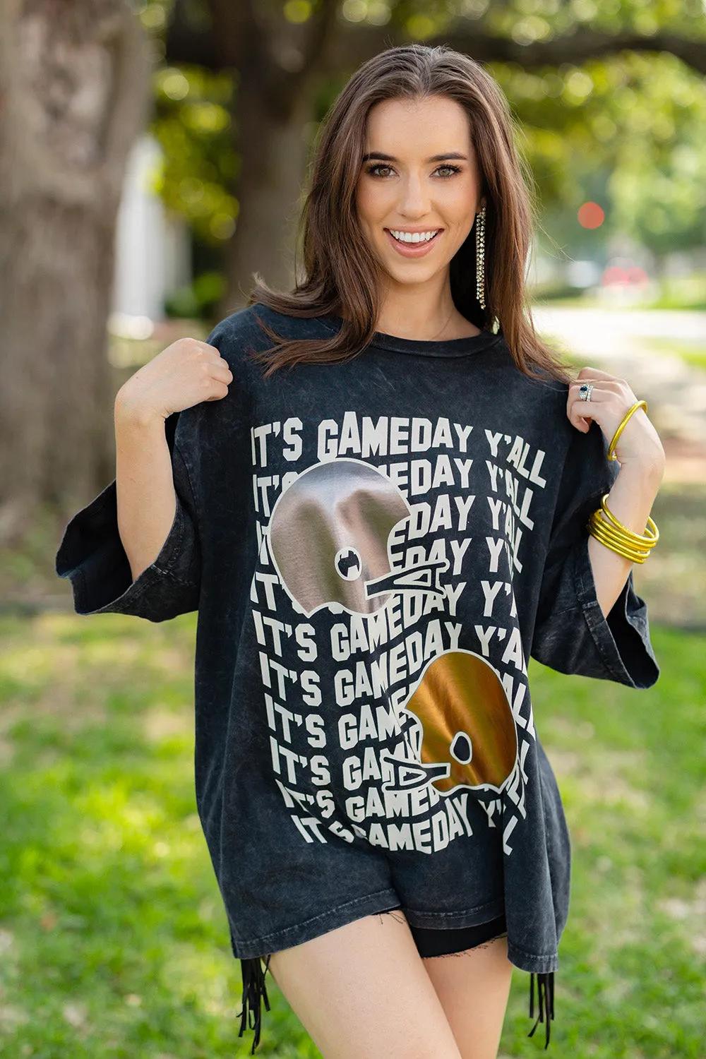 Travis Oversized Graphic Tee - Gameday Helmets