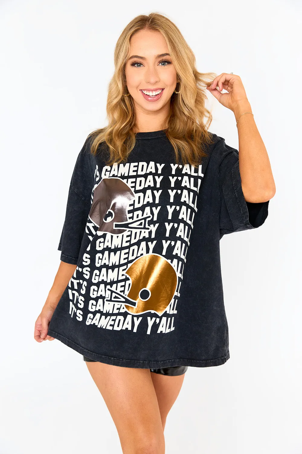 Travis Oversized Graphic Tee - Gameday Helmets