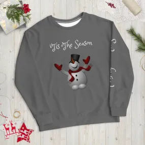 Unisex Sweatshirt Snowman Gray