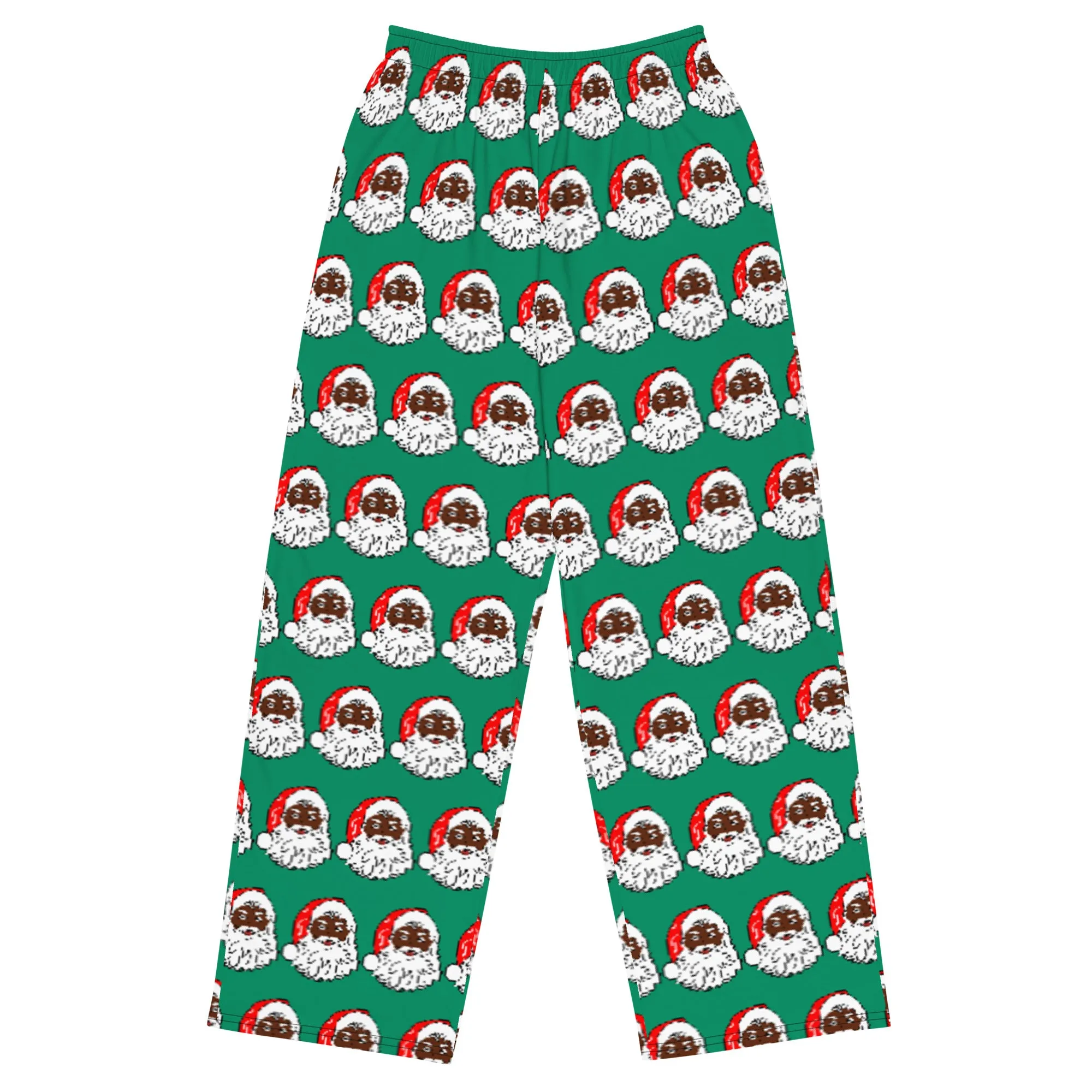 Unisex wide-leg pants African American Santa Green