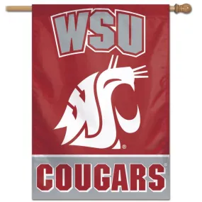 WASHINGTON STATE COUGARS VERTICAL FLAG 28 X 40