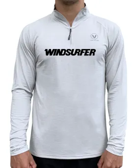 WINDSURFER - UV Long Sleeve ZIP Tech Top - Silver - CUSTOM