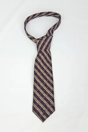 YVES SAINT LAURENT YSL Vintage 100% Silk Multicoloured Striped Tie (56")